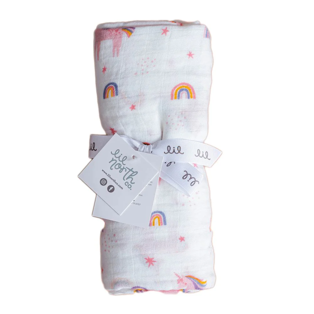 Lil North Bamboo and Cotton Blend Muslin Swaddle Blanket - Image 2