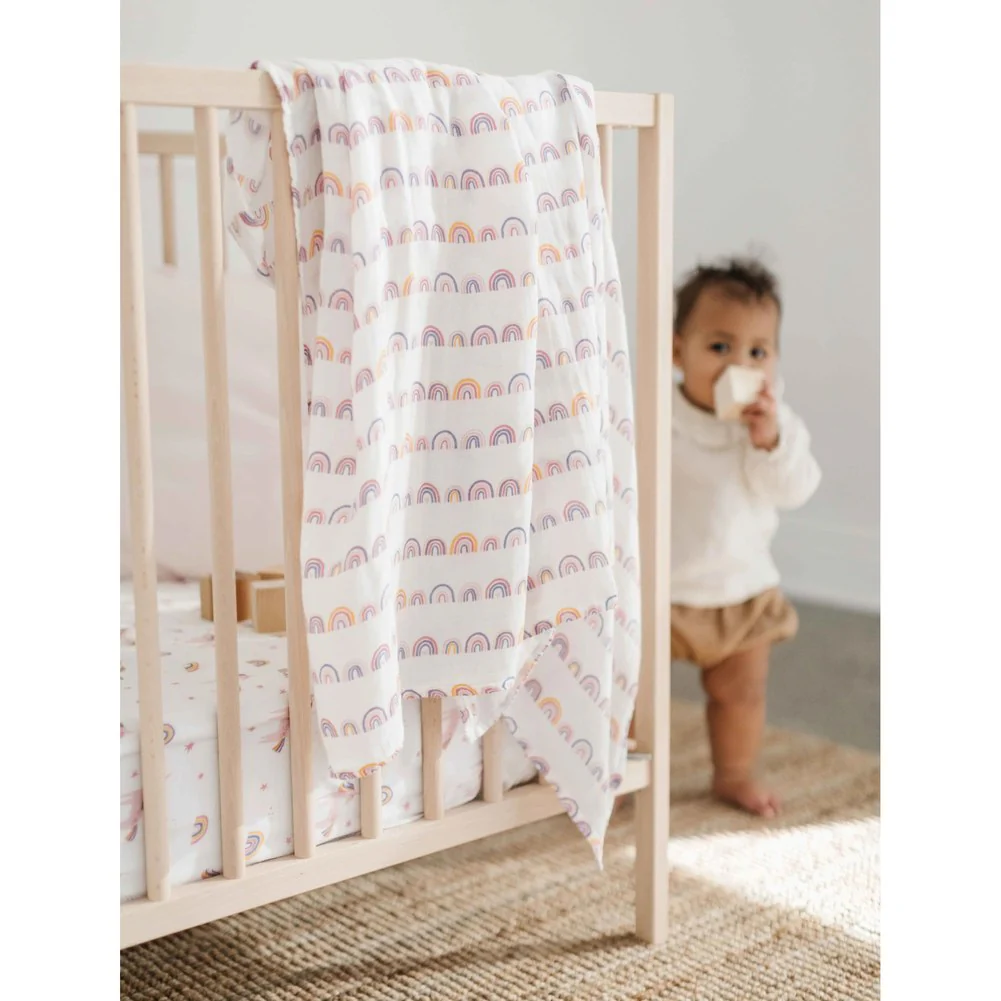 Lil North Bamboo and Cotton Blend Muslin Swaddle Blanket - Image 5