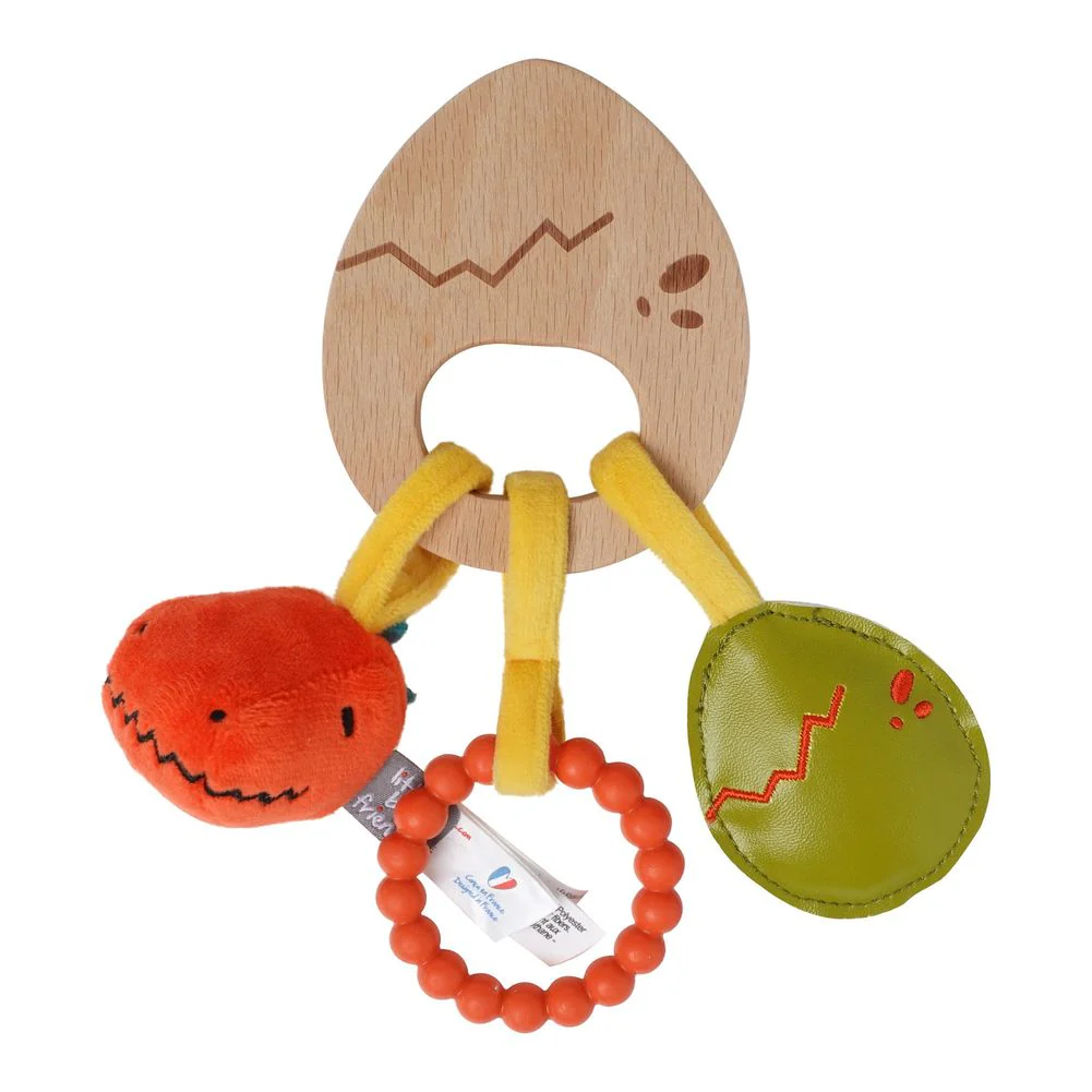 Little Big Friends Wooden Rattle - Dino