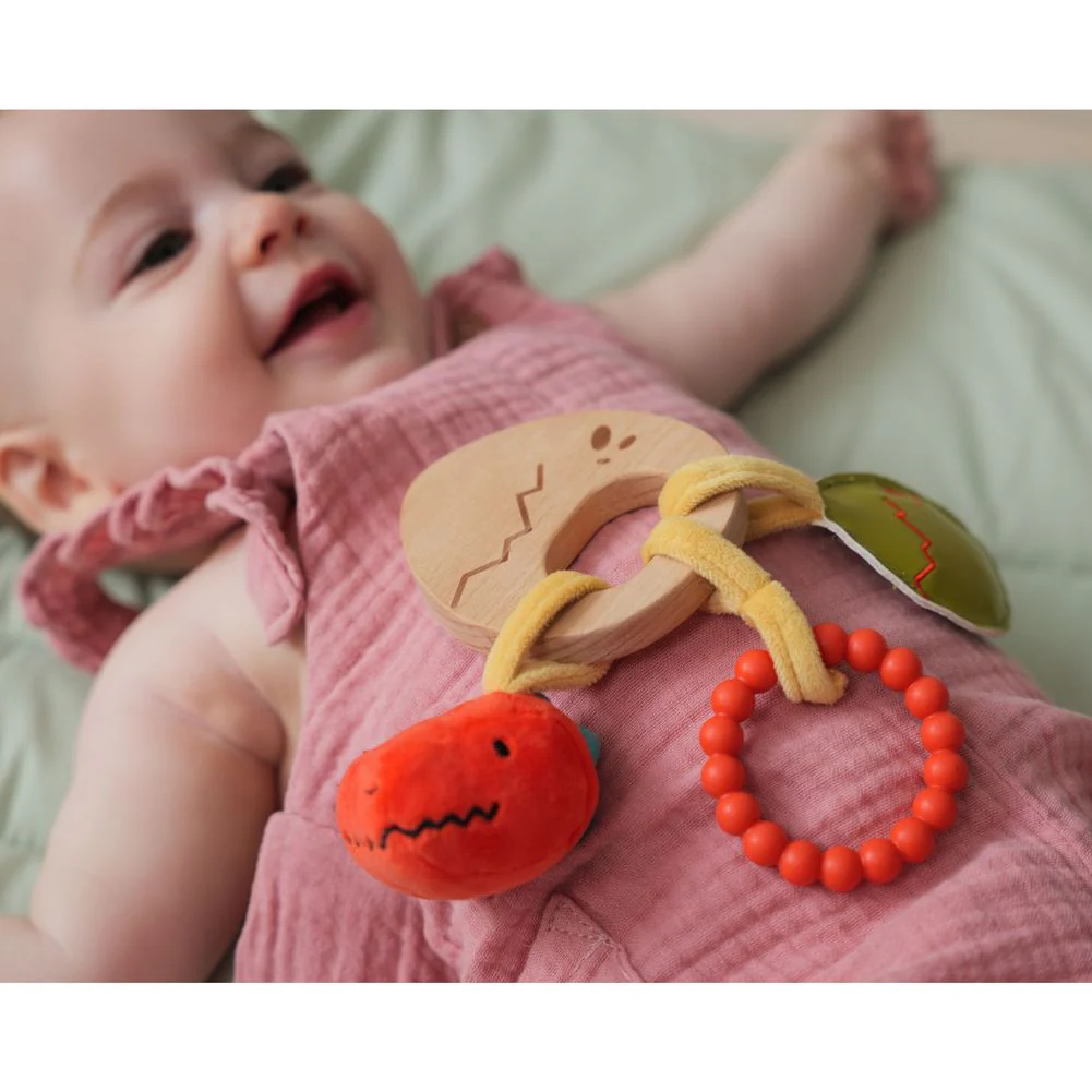 Little Big Friends Wooden Rattle - Dino - Image 2