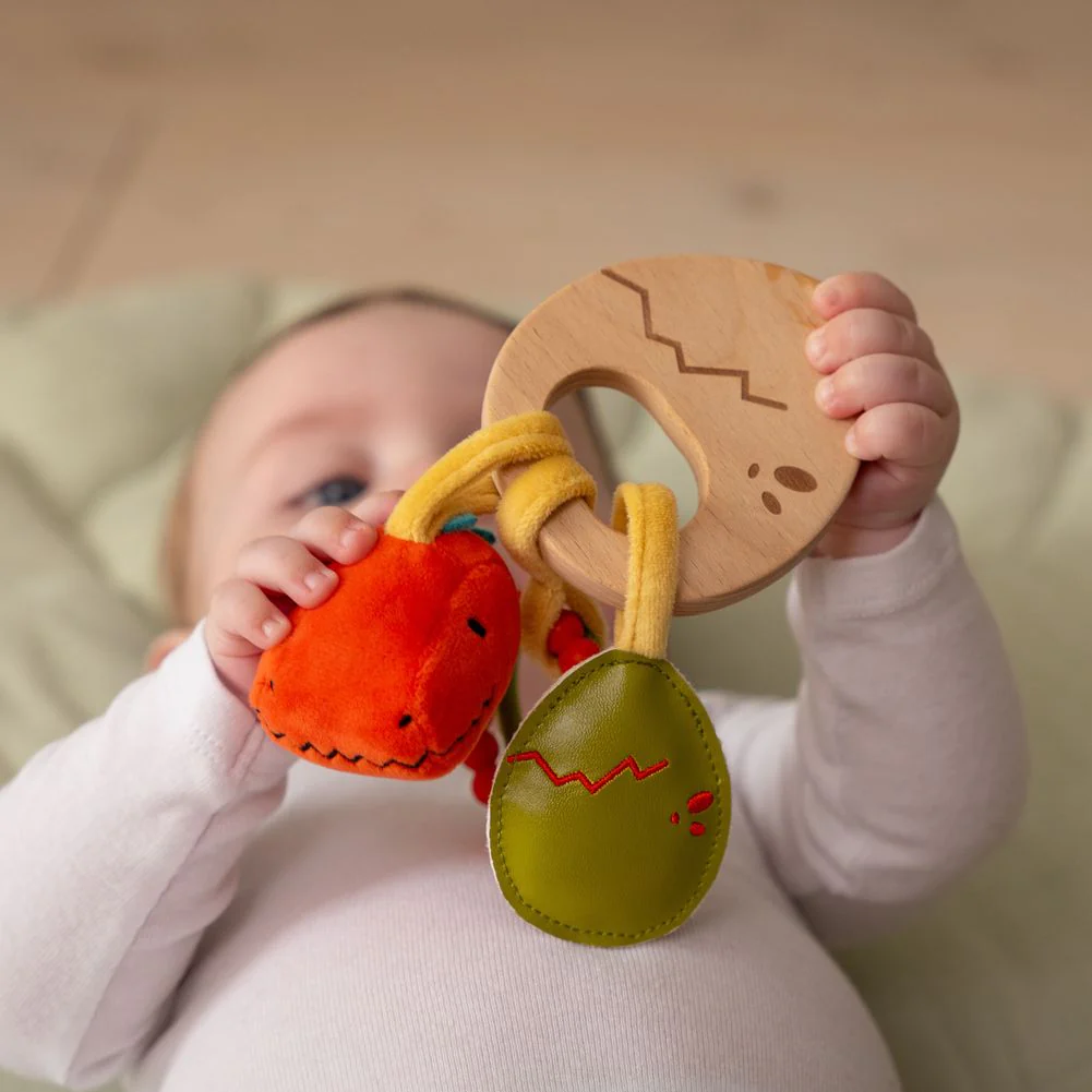 Little Big Friends Wooden Rattle - Dino - Image 3