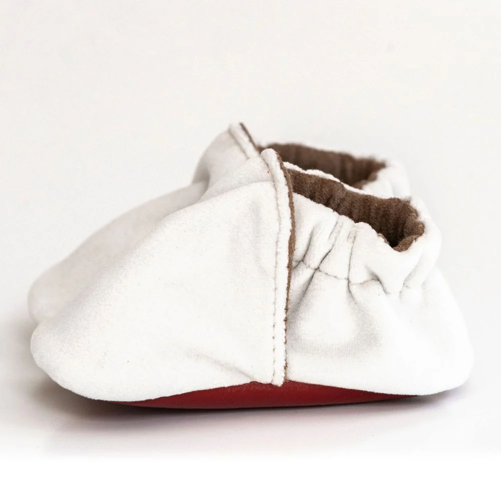 Little Grapefruit Cream Baby Velvet Crib Shoes - Image 2