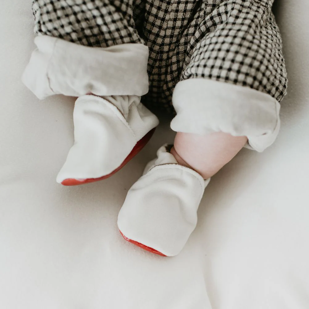 Little Grapefruit Cream Baby Velvet Crib Shoes - Image 4
