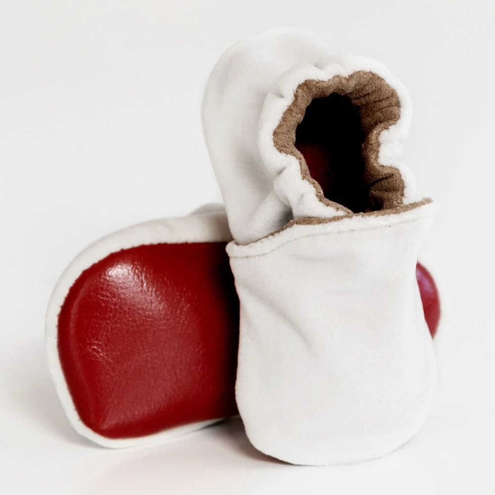 Little Grapefruit Cream Baby Velvet Crib Shoes - Image 7