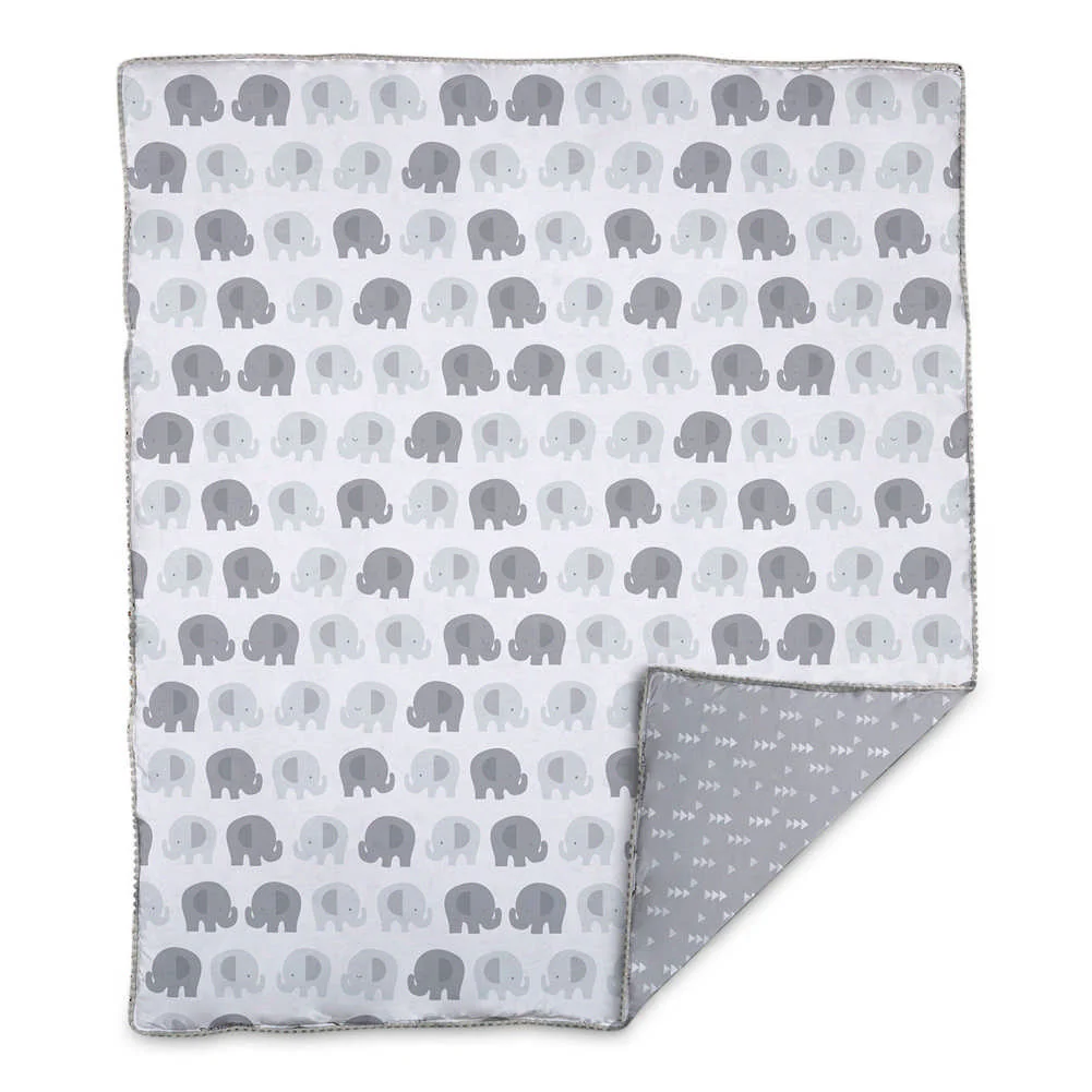 Living Textiles Baby/Toddler Quilted Jersey Comforter - Mason Elephants - Image 2