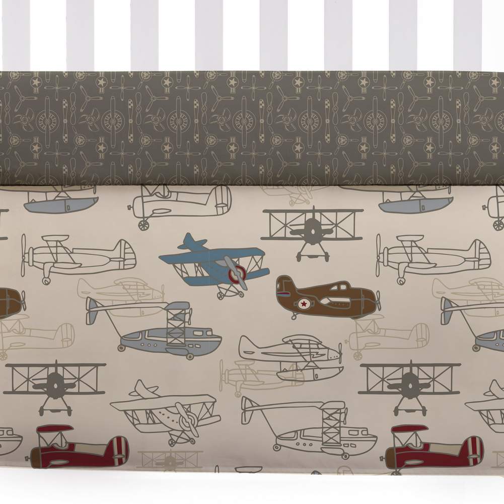 Lolli Living Crib Bed Skirt - Aeroplanes - Image 2