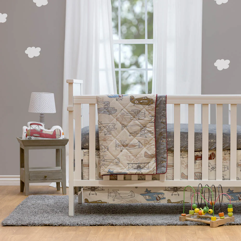 Lolli Living Crib Bed Skirt - Aeroplanes - Image 3