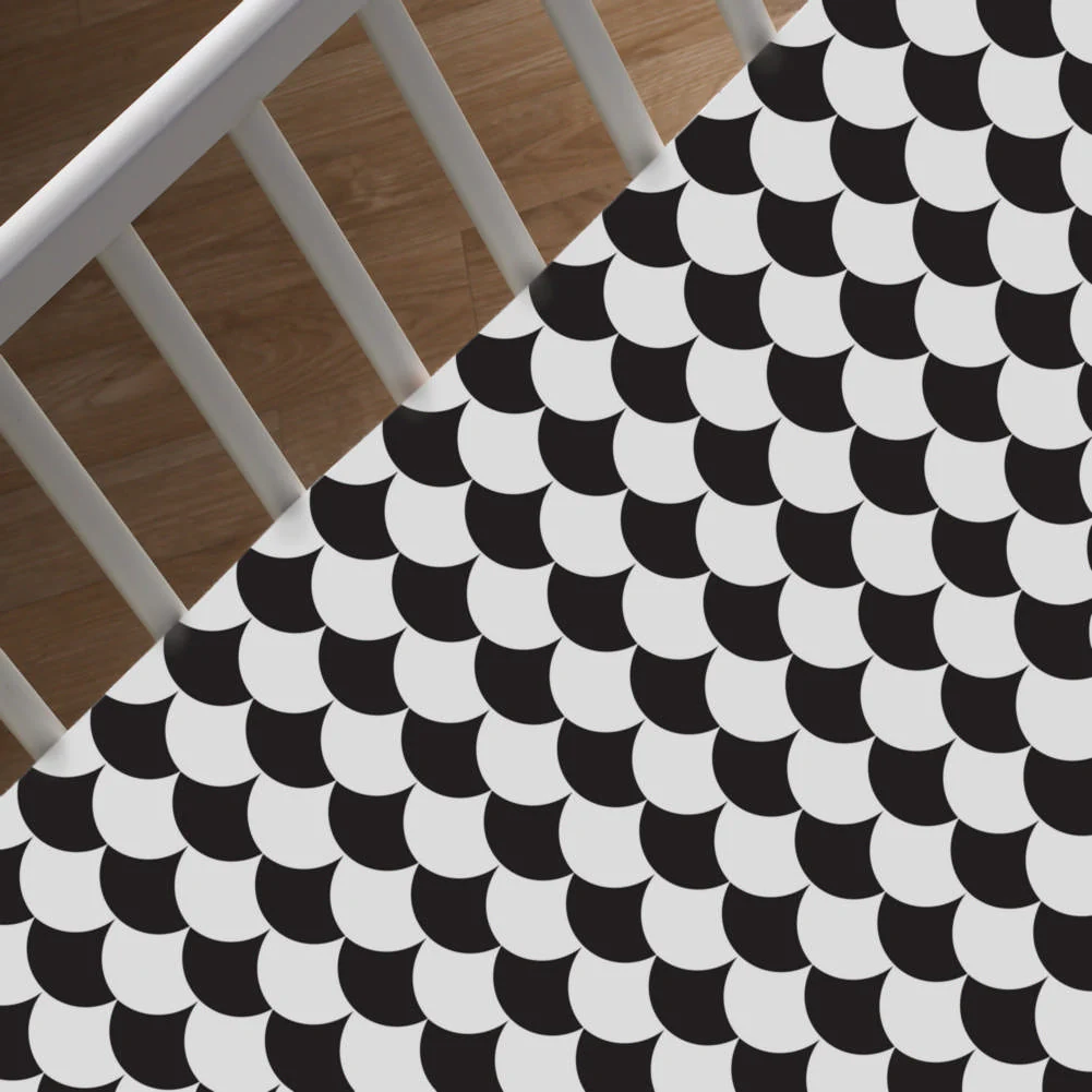 Lolli Living Kayden Collection Fitted Crib Sheet - Black Scallops - Image 3