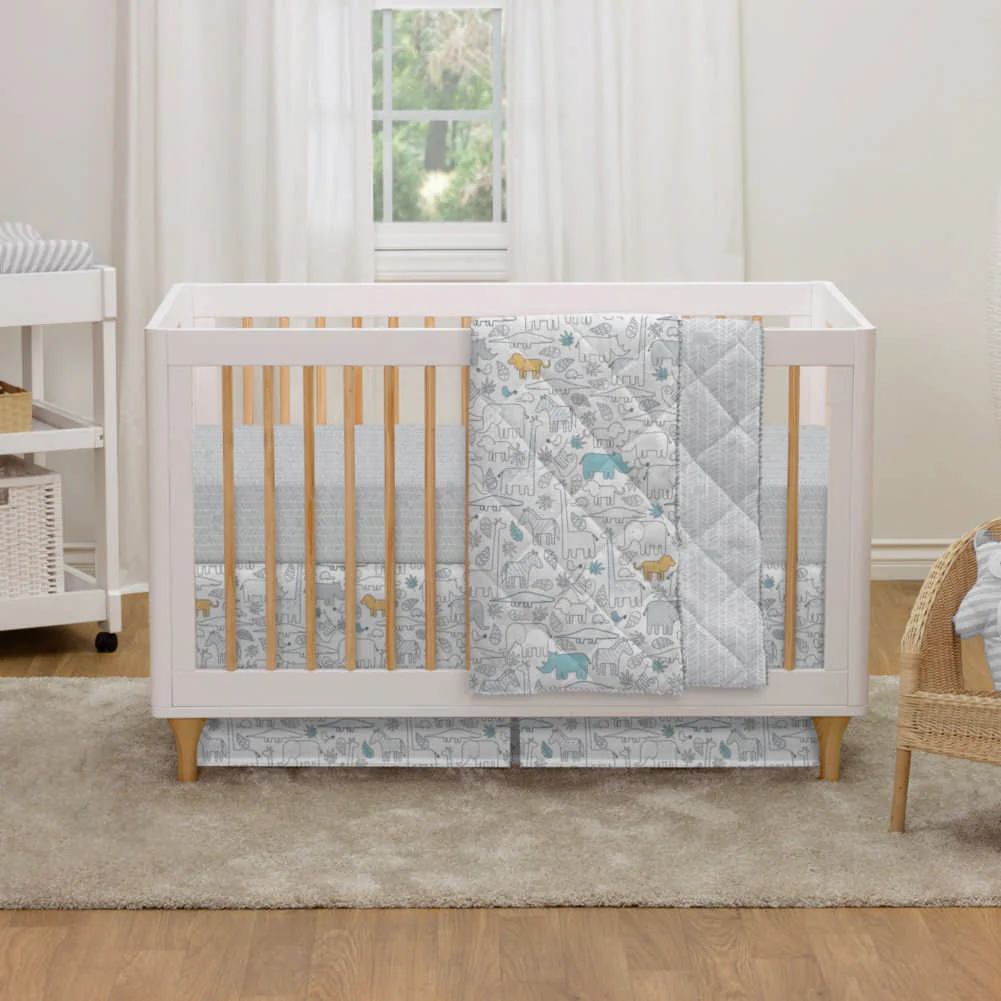 Lolli Living Safari Collection Fitted Crib Sheet - Animal Crakers - Image 4