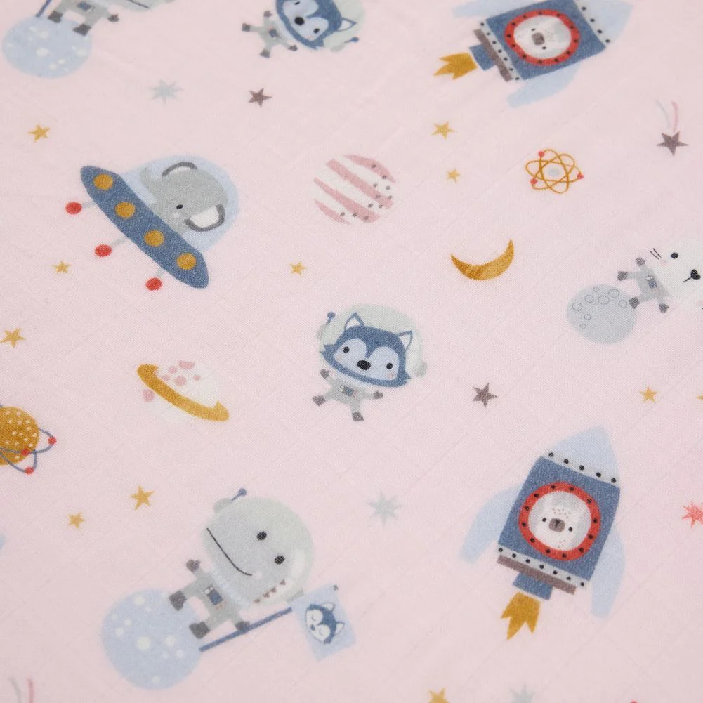 Loulou Lollipop Muslin Crib Sheet - Astro Explorers - Image 2