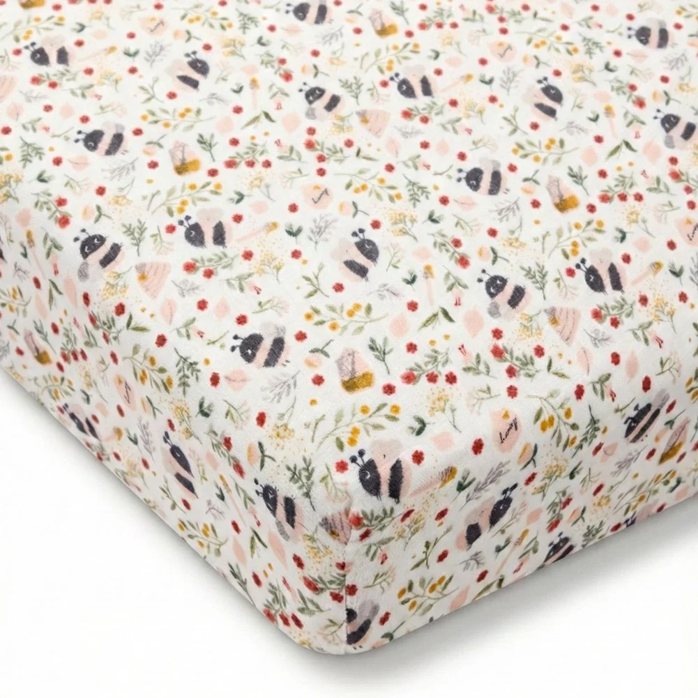 Loulou Lollipop Muslin Crib Sheet - Bumble Bees