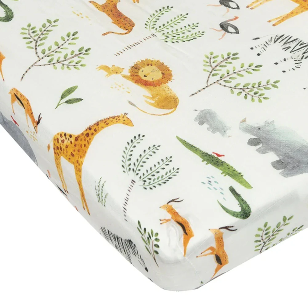 Loulou Lollipop Muslin Crib Sheet - Safari Jungle - Image 2