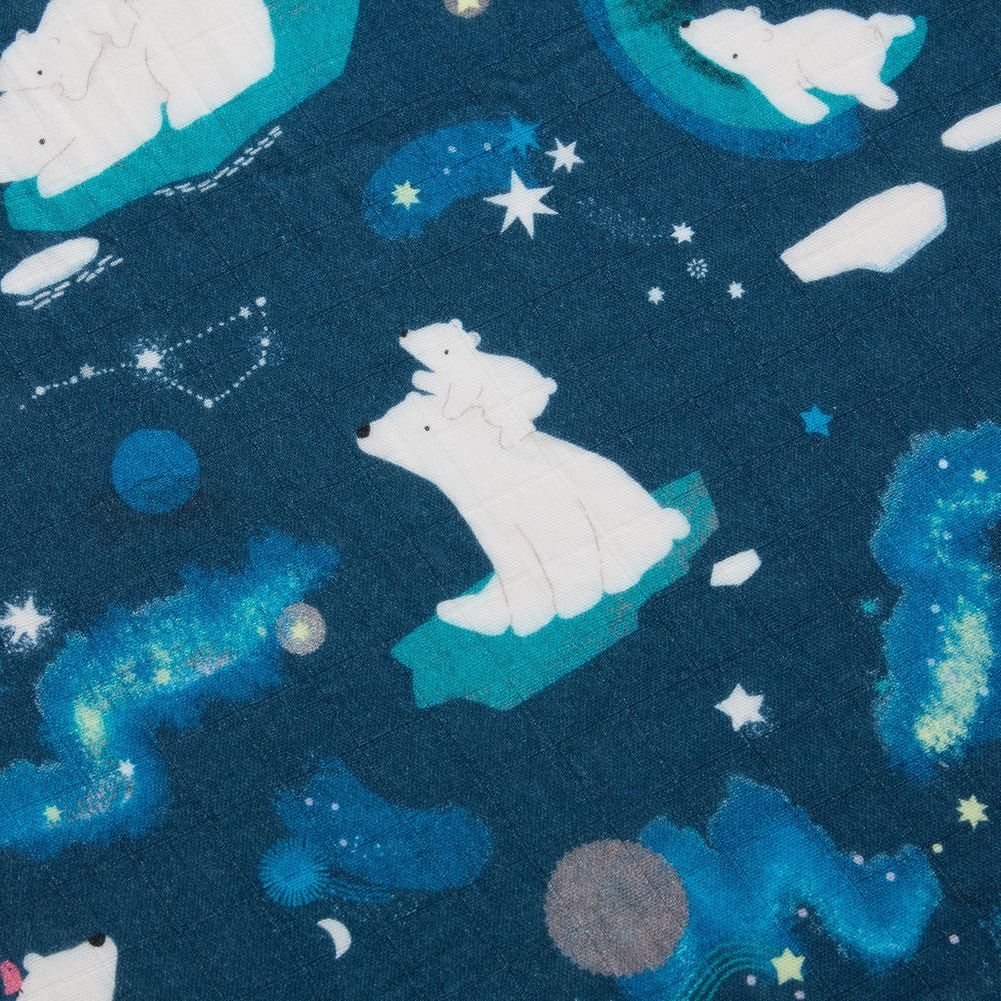 Loulou Lollipop Muslin Crib Sheet - Stargazing Bear - Image 2