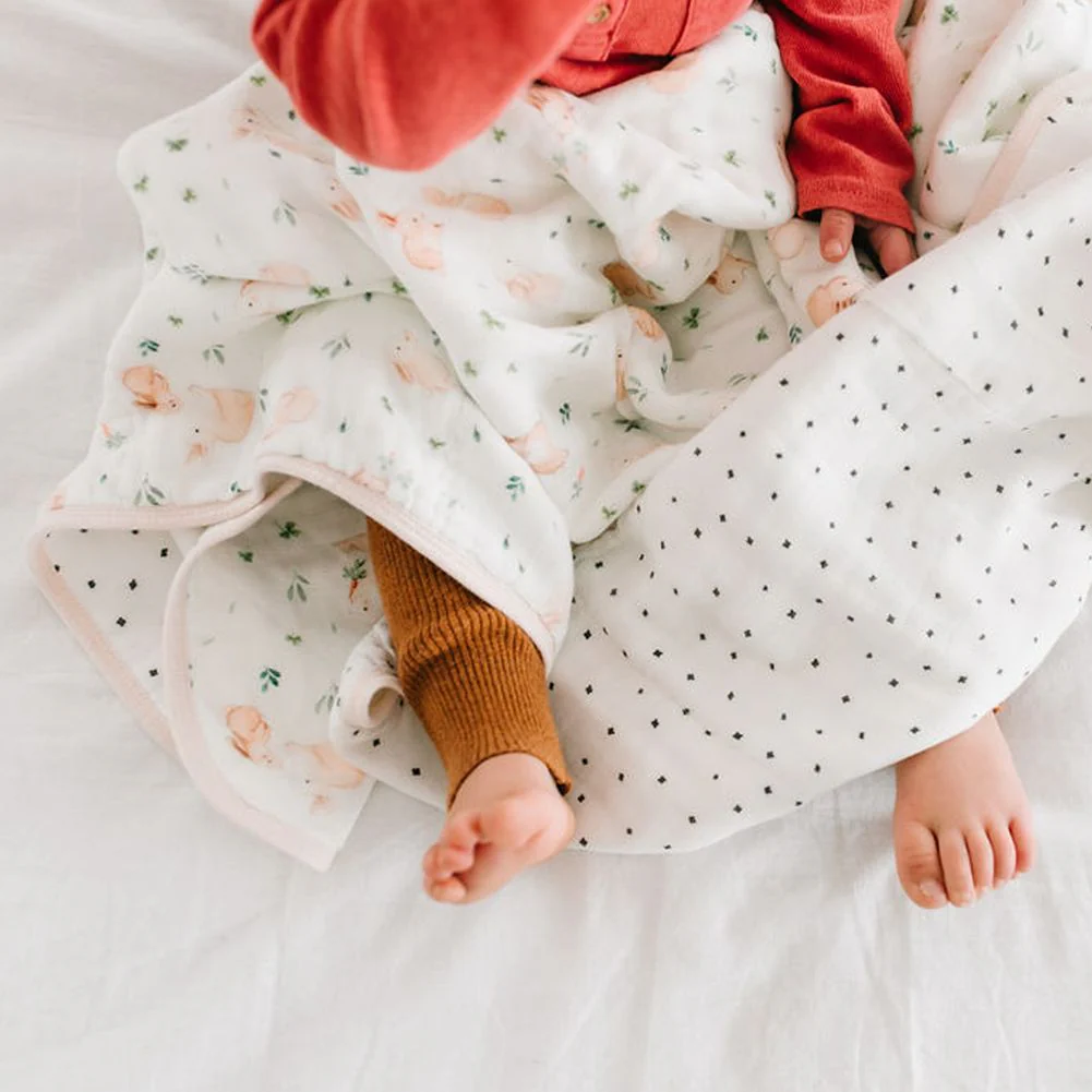 Loulou Lollipop Muslin Quilt Blanket - Bunny Meadow - Image 2