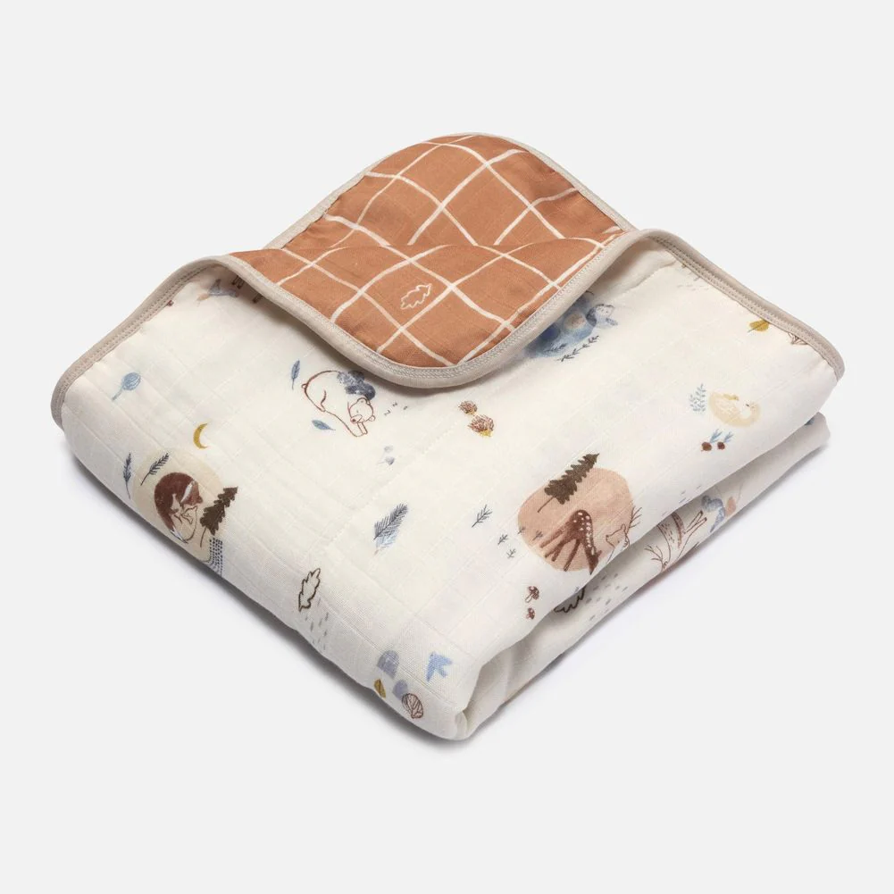 Loulou Lollipop Muslin Quilt Blanket - Cozy Forest - Image 2