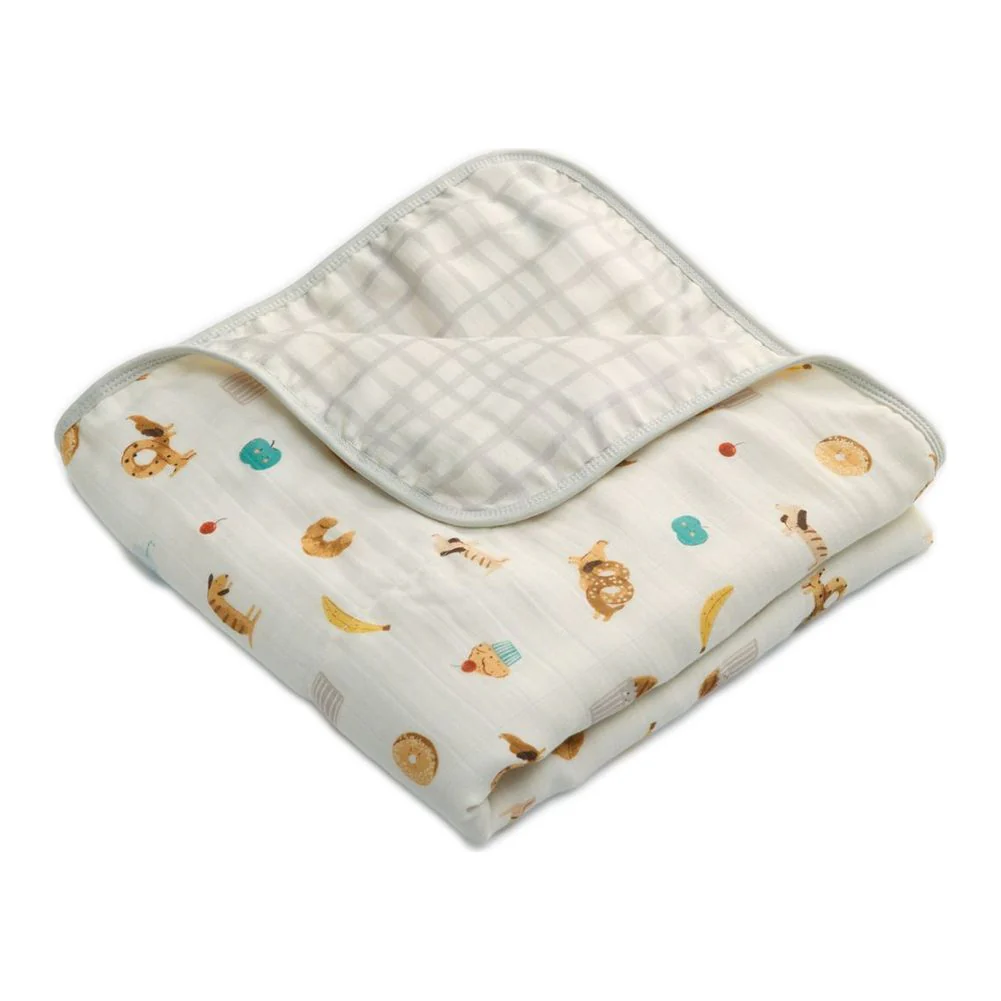 Loulou Lollipop Muslin Quilt Blanket - French Breakfast - Image 2