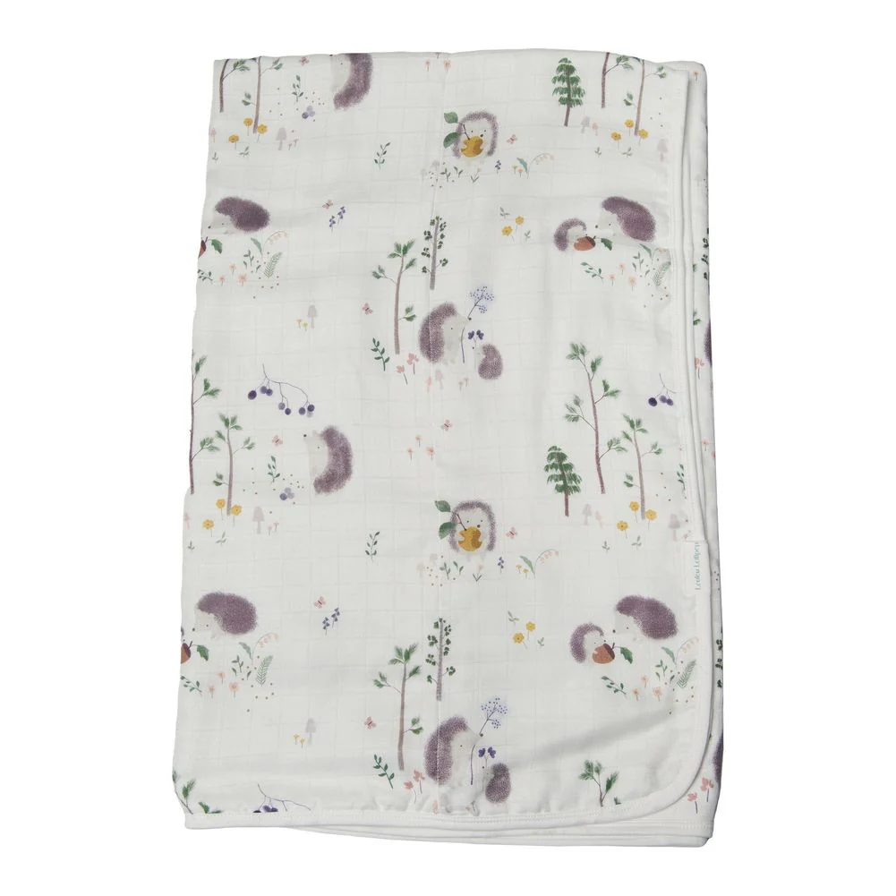 Loulou Lollipop Muslin Quilt Blanket - Hedgehogs(Discontinued) - Image 2
