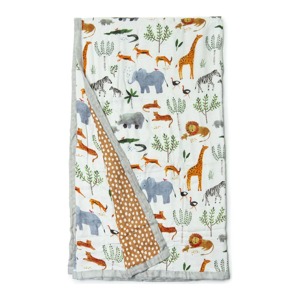 Loulou Lollipop Muslin Quilt Blanket - Safari Jungle
