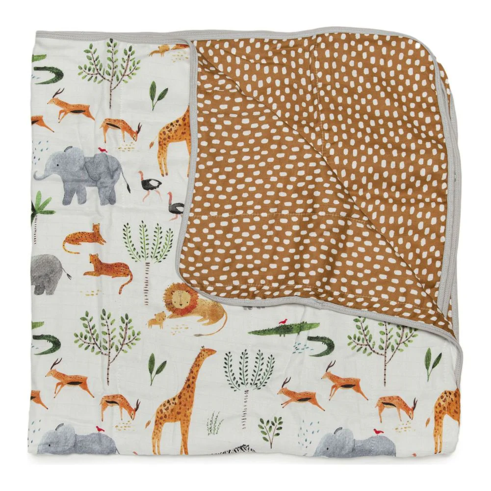 Loulou Lollipop Muslin Quilt Blanket - Safari Jungle - Image 2