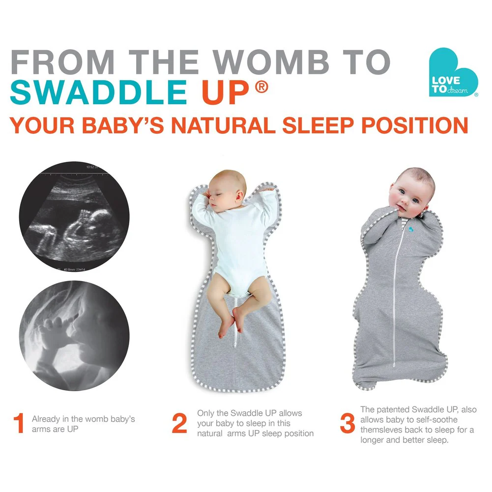 Love To Dream Swaddle UP Original Bag Organic 1.0 TOG - Cream (Newborn, 5-8.5 lbs) - Image 3