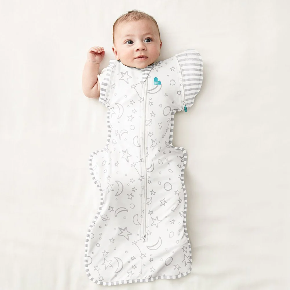 Love To Dream Swaddle UP Transition Bag Bamboo 1.0 TOG - Cream Moon & Stars (Medium, 13-18.5 lbs) - Image 4