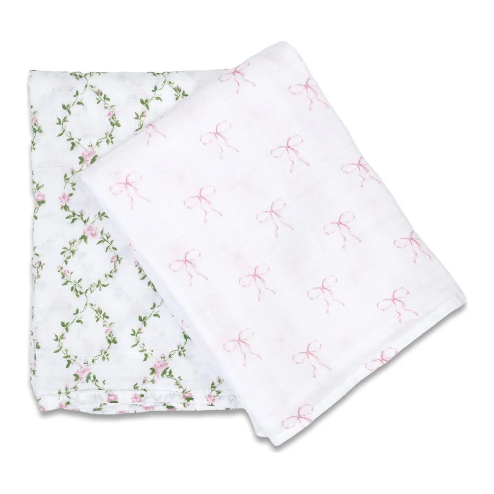 Lulujo 2-Pack Vintage Cotton Swaddles Set - Image 2