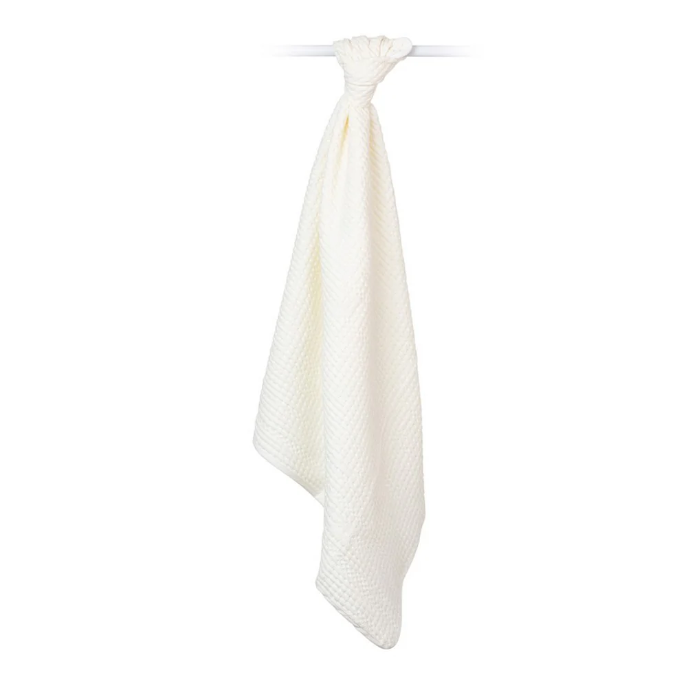 Lulujo Baby Boho Waffle Blanket - Cream Vanilla - Image 2