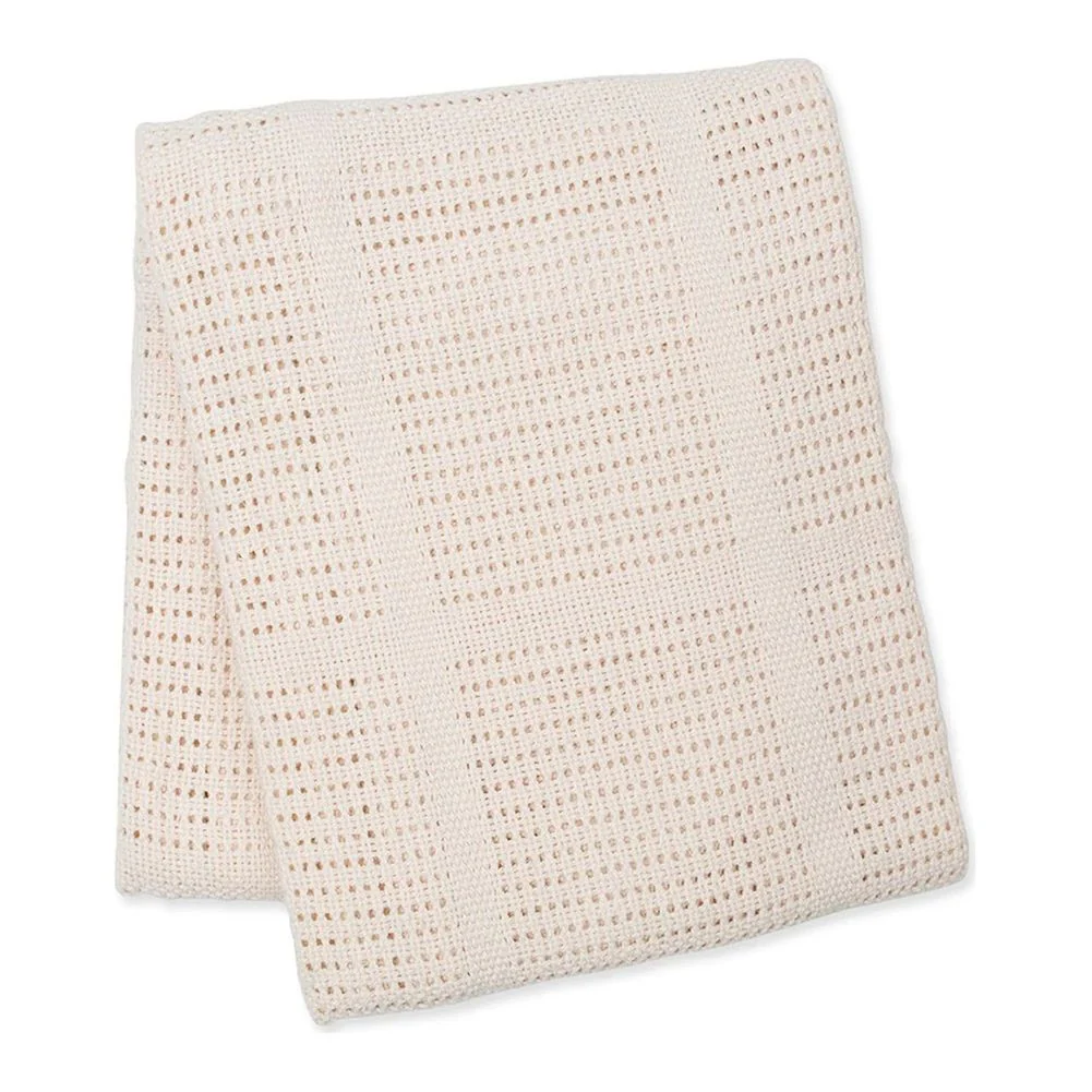 Lulujo Baby Cellular Baby Blanket - Oatmeal