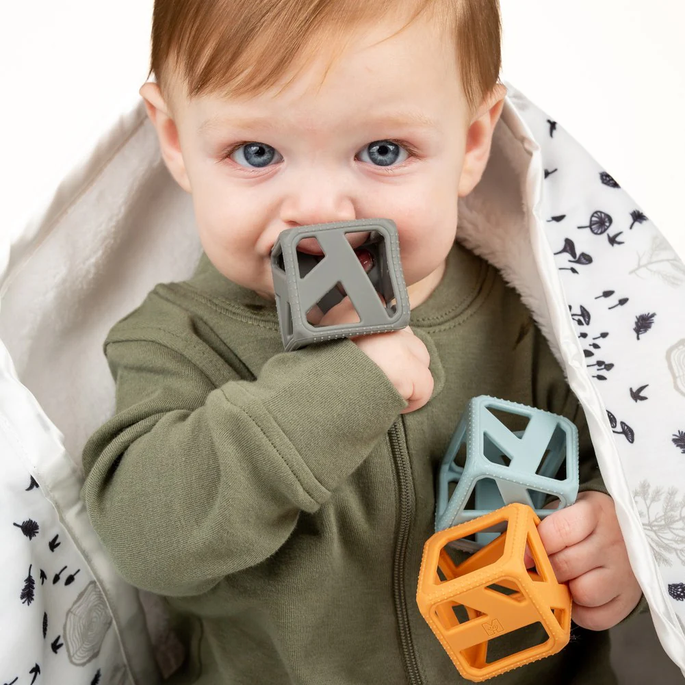 Malakrey Kids Stack N Chew Mini Cubes Teething Toy - Earthy - Image 4
