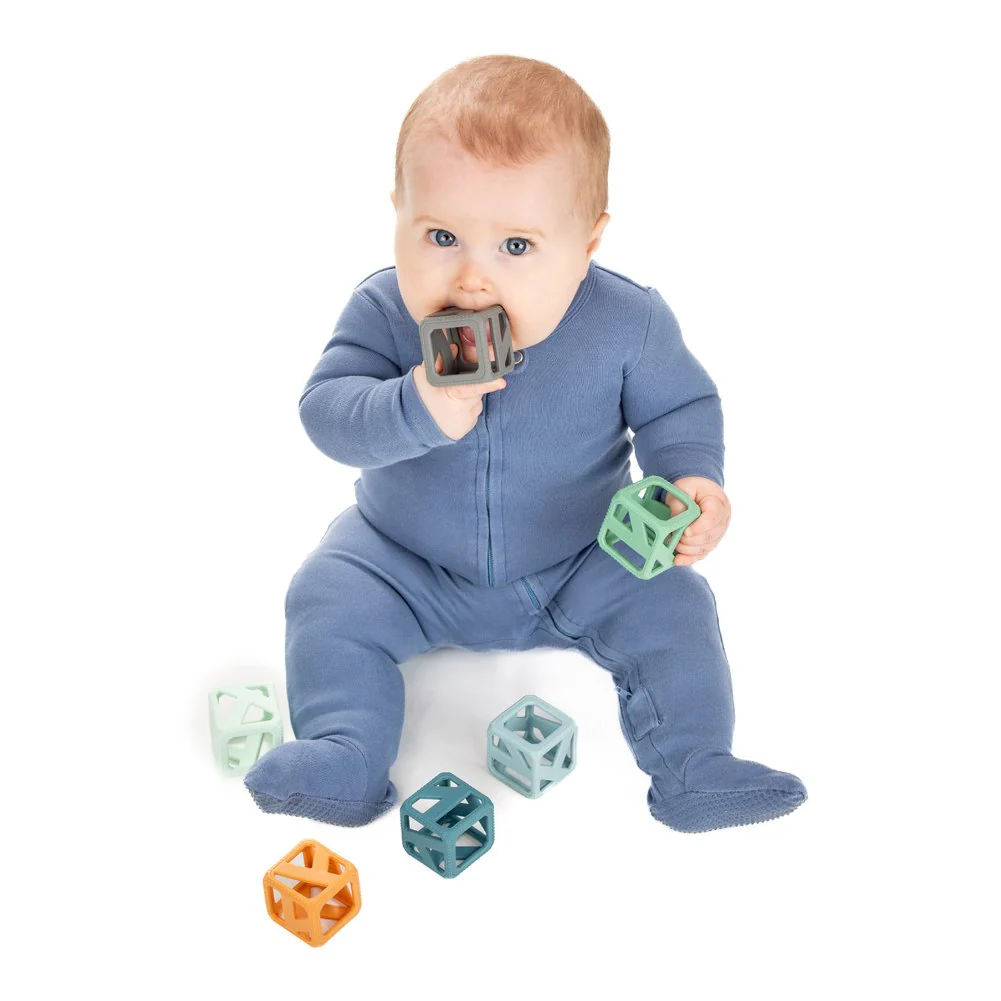 Malakrey Kids Stack N Chew Mini Cubes Teething Toy - Earthy - Image 5
