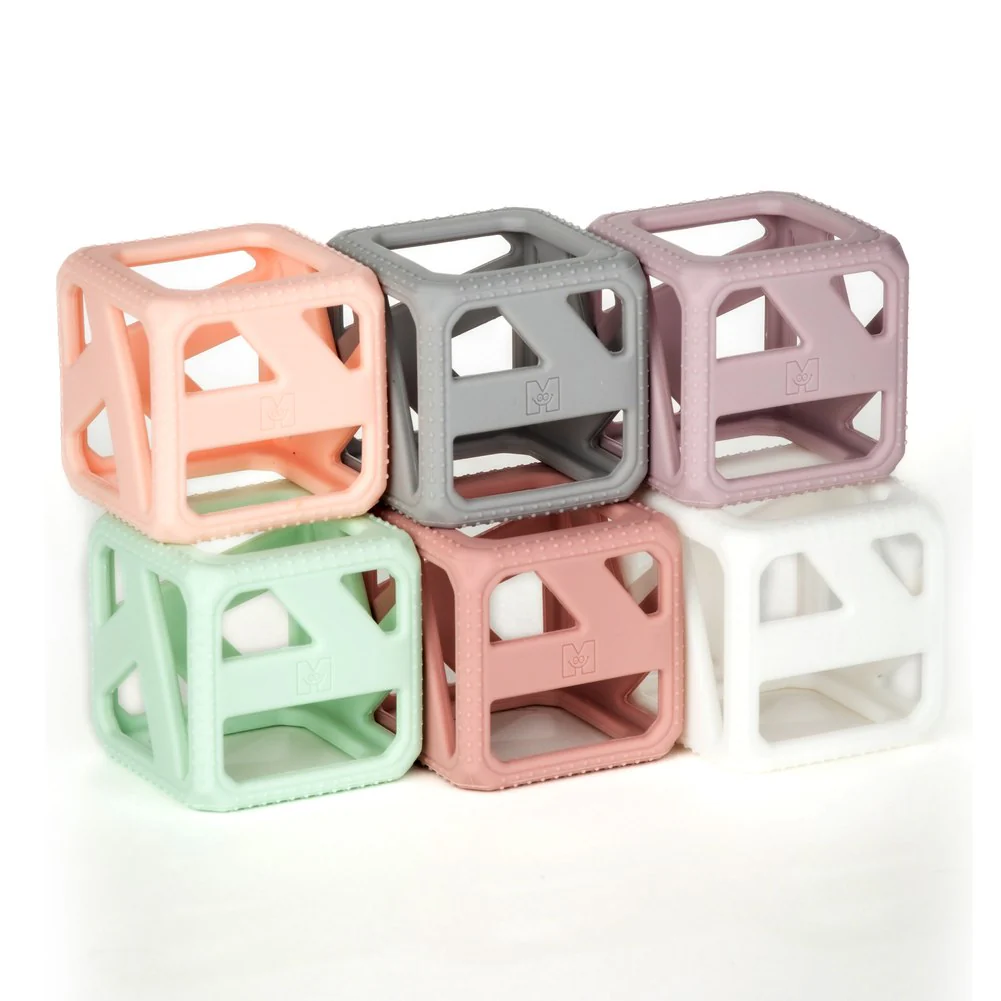 Malakrey Kids Stack N Chew Mini Cubes Teething Toy - Pastel - Image 3