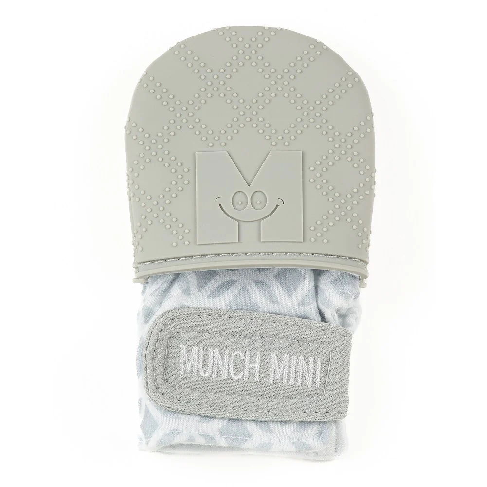 Malarkey Kids Munch Mini Mitt Teething Mitt - Grey Geo - Image 2