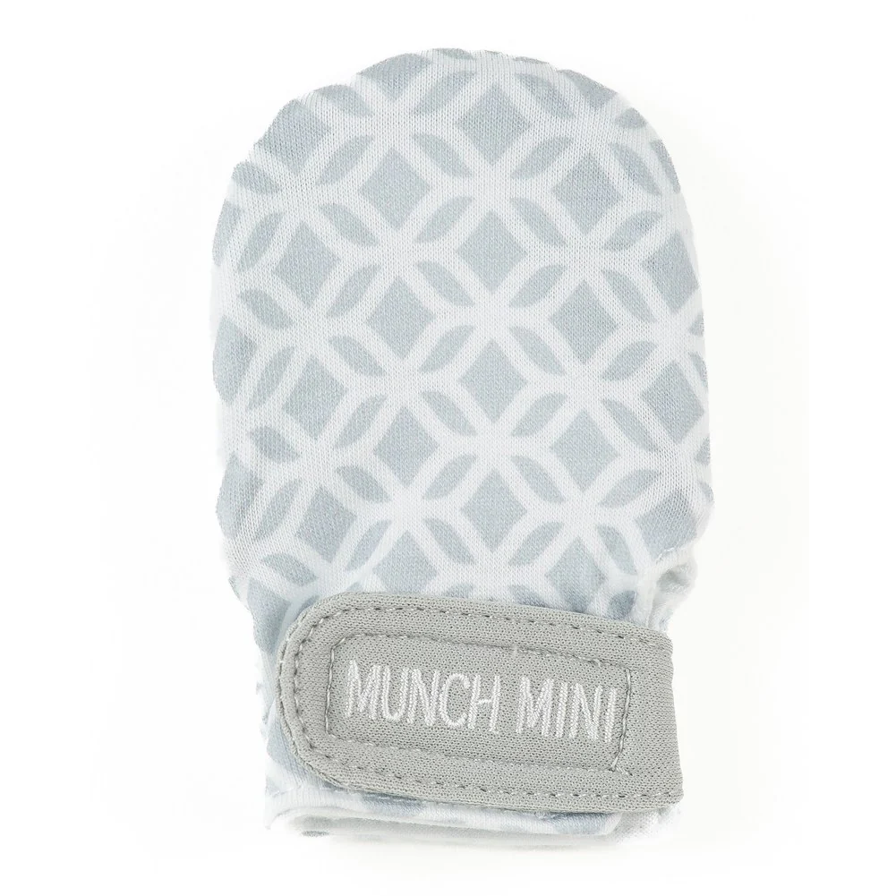 Malarkey Kids Munch Mini Mitt Teething Mitt - Grey Geo - Image 3