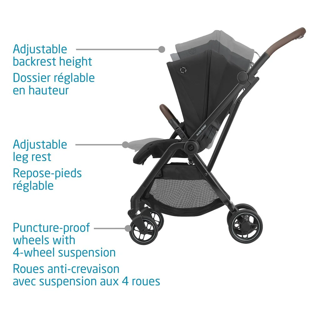 Maxi Cosi Leona Ultra Compact Stroller - Essential Black - Image 2