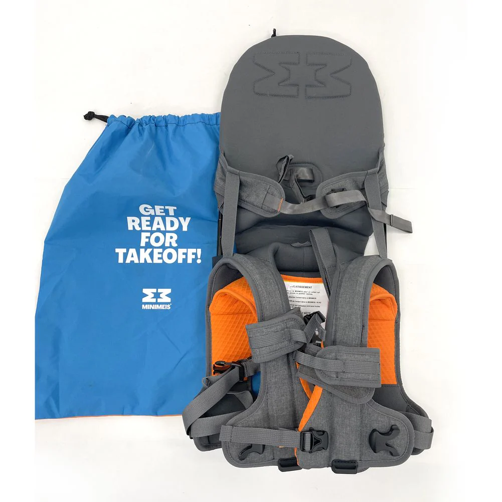 MiniMeis G4 Shoulder Baby Carrier - Grey/Orange (Open Box) - Image 3