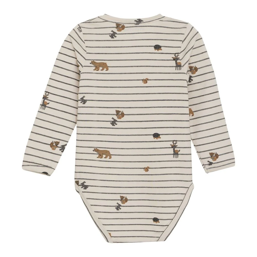 Minymo Long-Sleeve Bodysuit - Sandshell Prints - Image 2