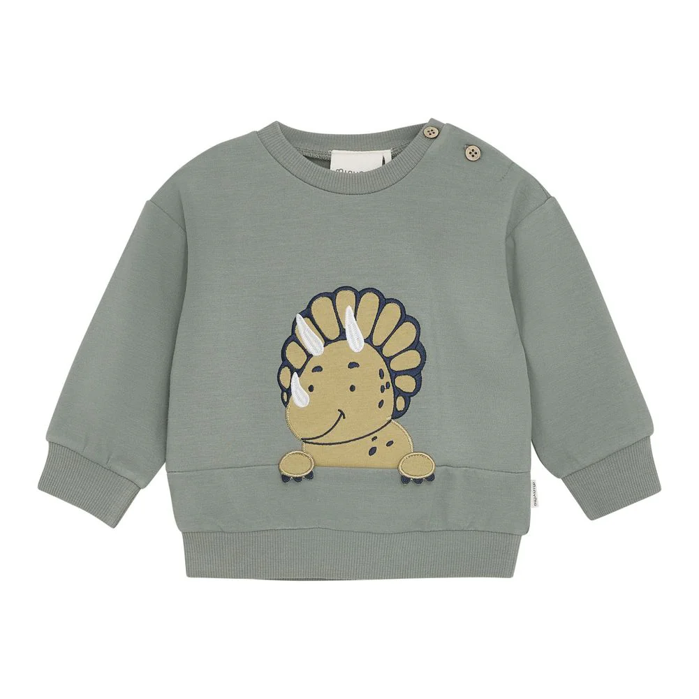Minymo Long-Sleeve Sweatshirt - Dino on Sea Spray - Image 10