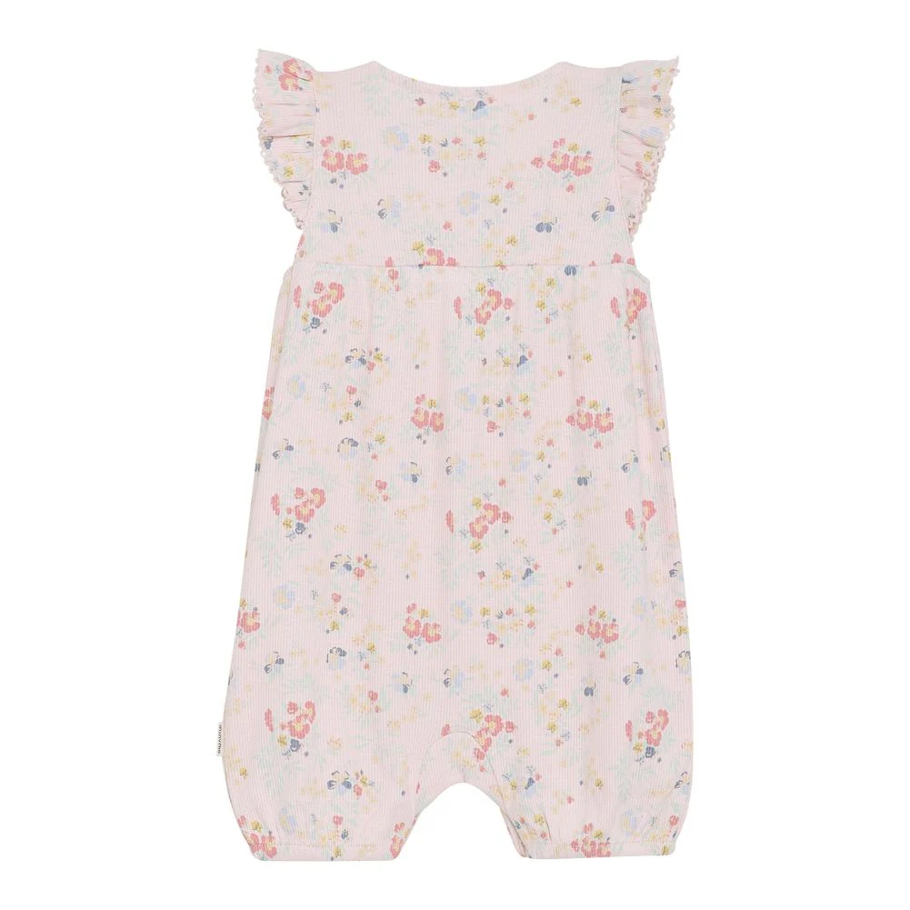 Minymo Ribbed Short-Sleeve Romper - Rose Quartz - Image 2