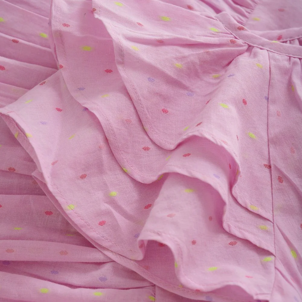 Minymo Short-Sleeve Cotton Dress - Light Rose - Image 3