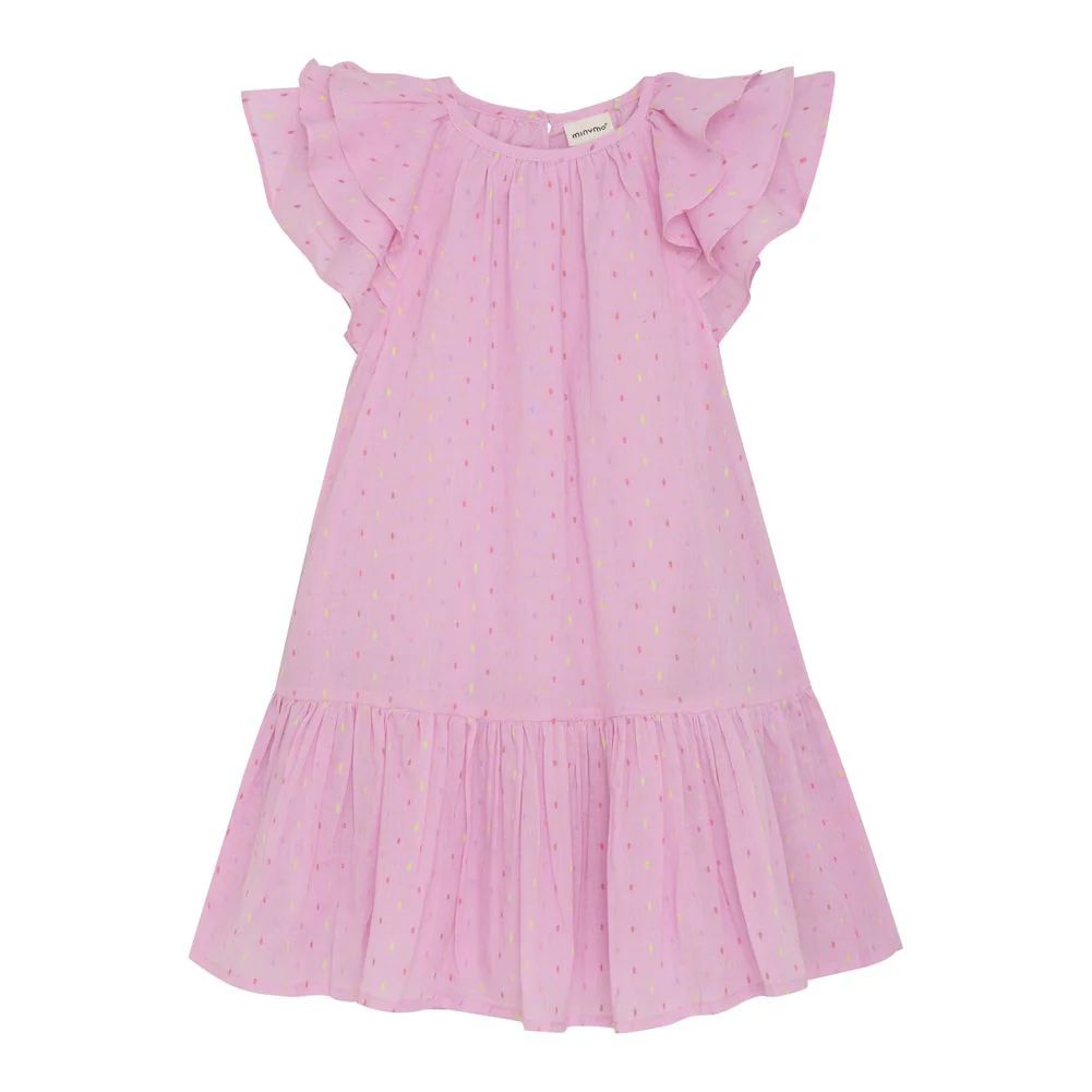 Minymo Short-Sleeve Cotton Dress - Light Rose - Image 5