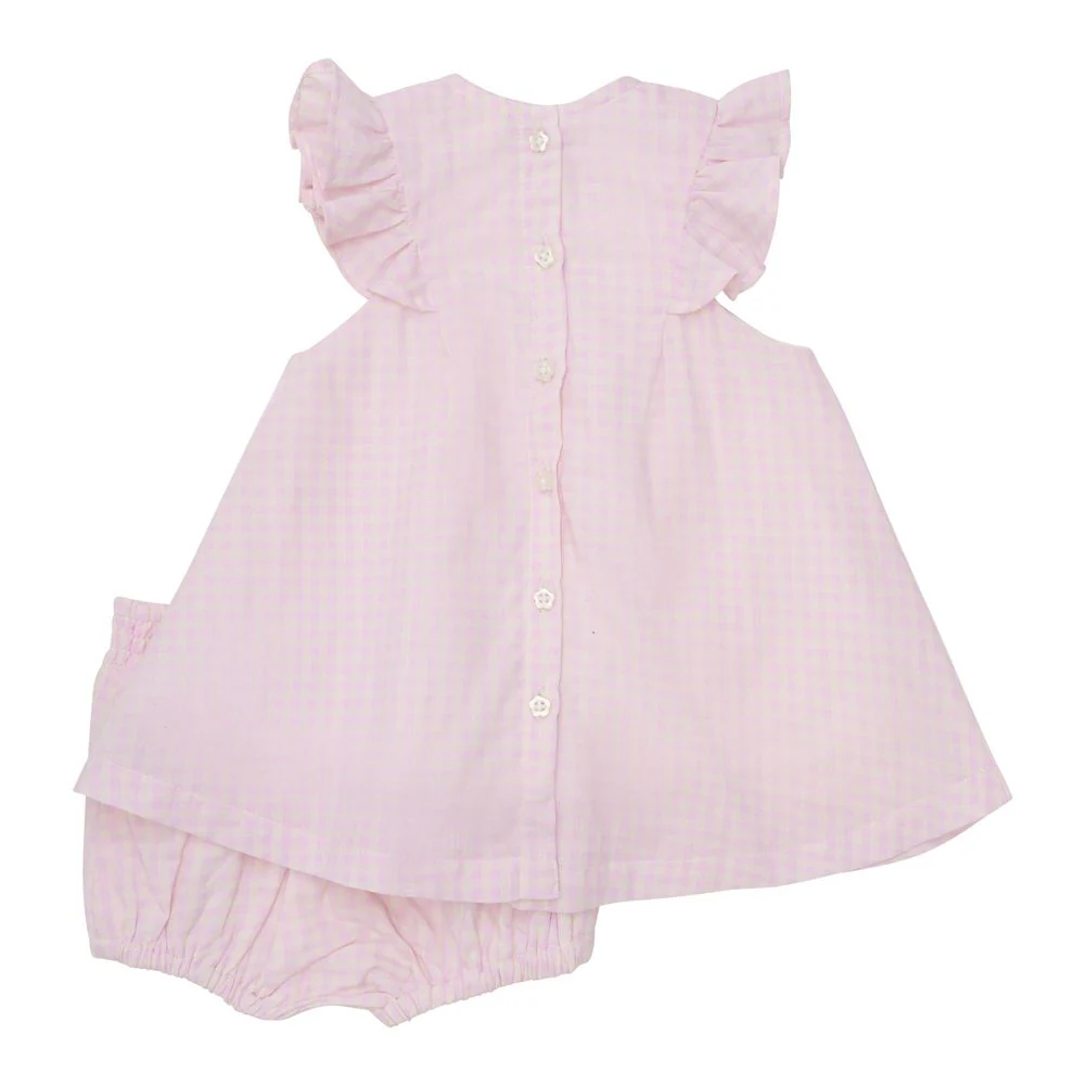 Minymo Short-Sleeve Dress with Shorts Set - Light Rose - Image 2