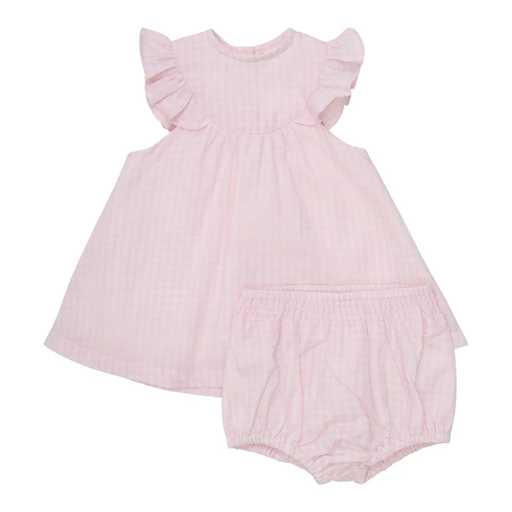 Minymo Short-Sleeve Dress with Shorts Set - Light Rose - Image 7