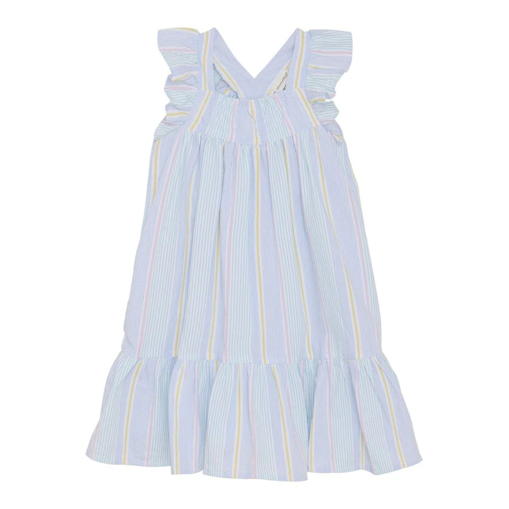 Minymo Short-Sleeve Seersucker Dress  - Wan Blue - Image 6