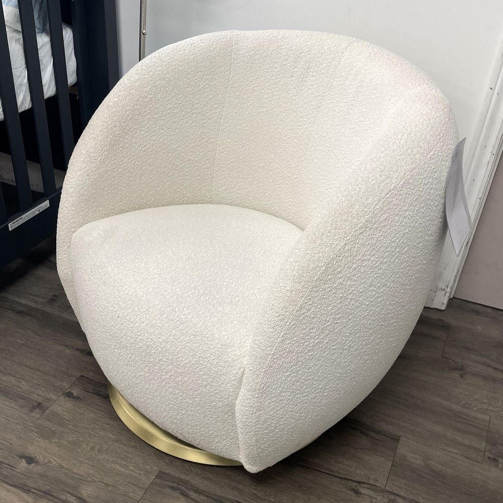 Monte Design Gem Glider with Gold Swivel Base - Faux Sheepskin (Floor Model) - Image 2