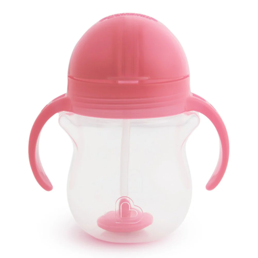 Munchkin Any Angle Click Lock Weighted Straw Trainer Cup - Light Pink (7oz) - Image 2