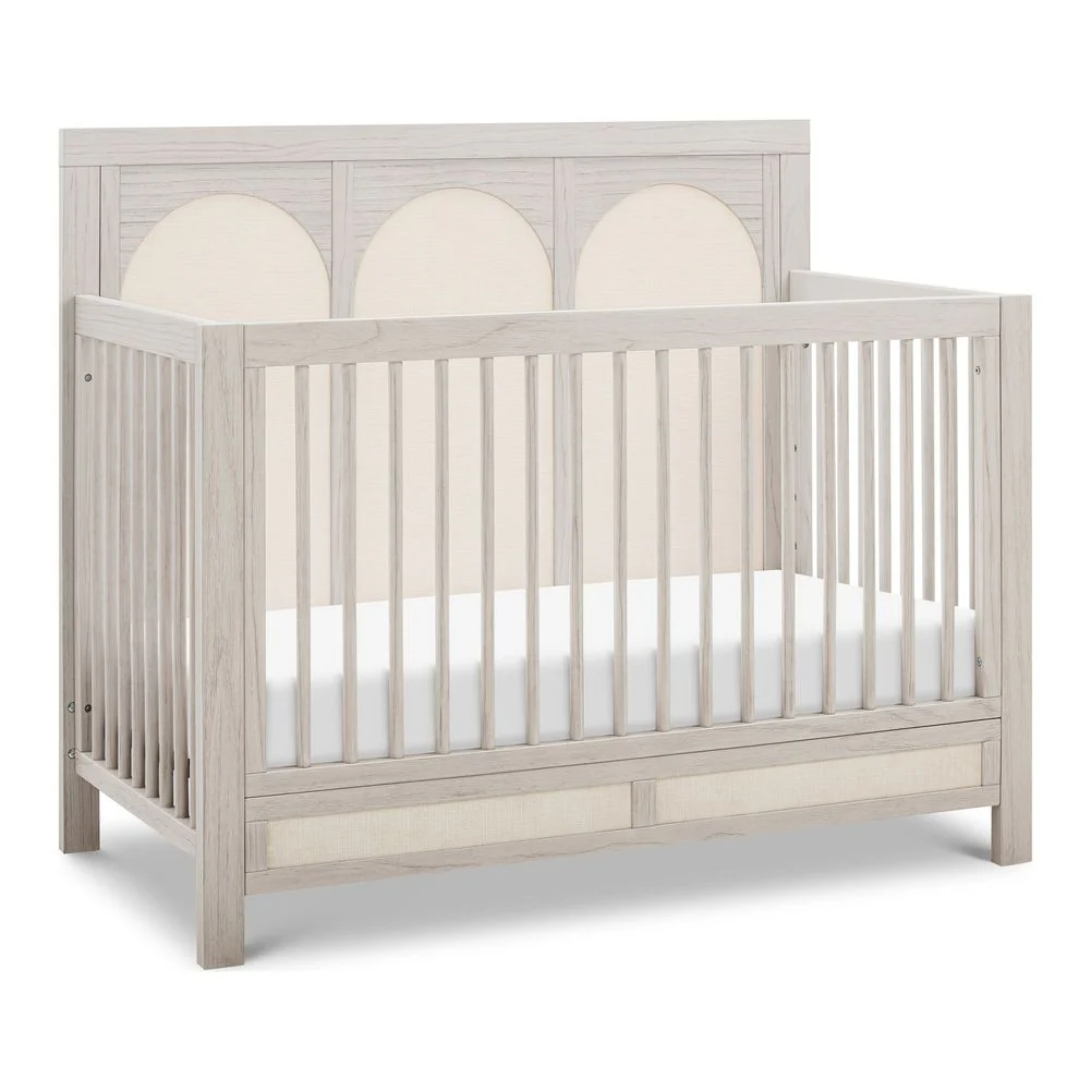 Namesake Eloise 4-in-1 Convertible Crib with Performance Pearl Eco-Weave - White Driftwood