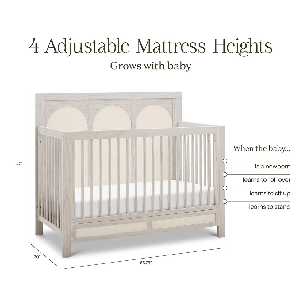 Namesake Eloise 4-in-1 Convertible Crib with Performance Pearl Eco-Weave - White Driftwood - Image 6