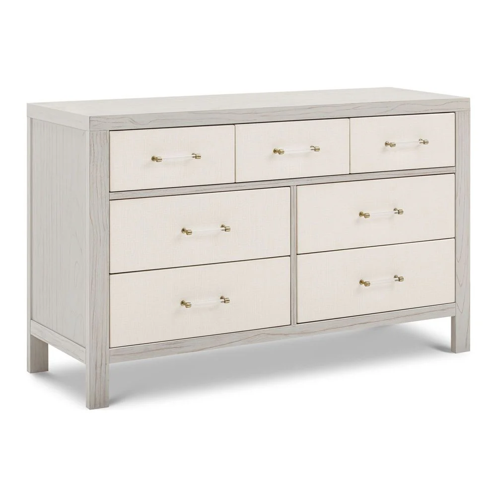 Namesake Eloise 7-Drawer Assembled Dresser with Performance Pearl Eco-Weave - White Driftwood