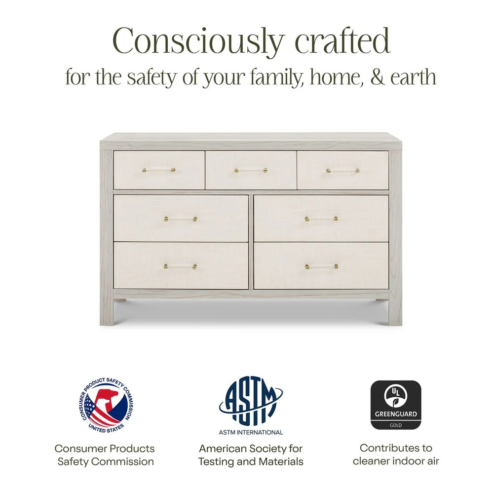 Namesake Eloise 7-Drawer Assembled Dresser with Performance Pearl Eco-Weave - White Driftwood - Image 4
