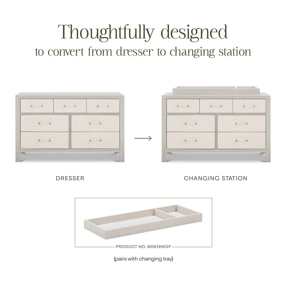 Namesake Eloise 7-Drawer Assembled Dresser with Performance Pearl Eco-Weave - White Driftwood - Image 5